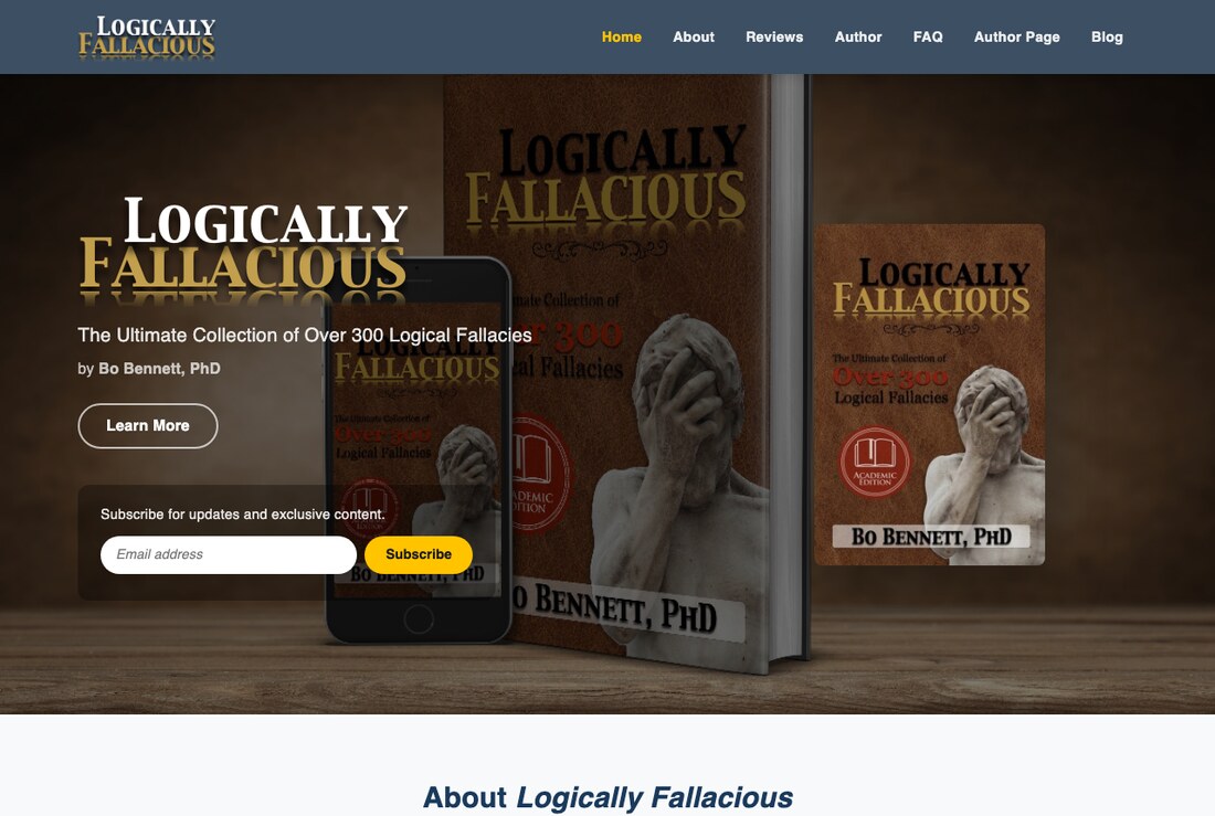 Logically Fallacious — a real author website built on HostingAuthors