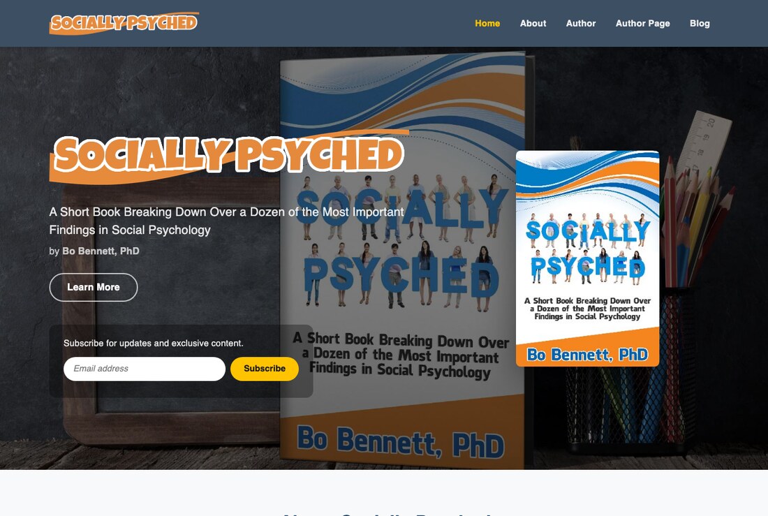 Socially Psyched — a real author website built on HostingAuthors
